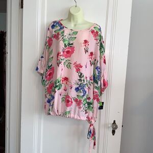 NWT Liz Claiborne‎ Career Woman pink floral blouse